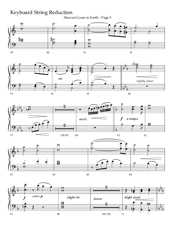 Heaven Come To Earth (Choral Anthem SATB) String Reduction (Lifeway Choral / Arr. Dick Tunney)