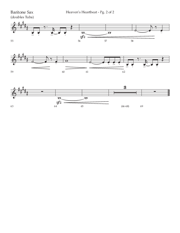 Heaven's Heartbeat (Choral Anthem SATB) Bari Sax (Lifeway Choral / Arr. Kent Hooper / Arr. Phillip Keveren)