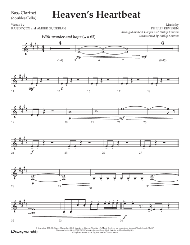 Heaven's Heartbeat (Choral Anthem SATB) Bass Clarinet (Lifeway Choral / Arr. Kent Hooper / Arr. Phillip Keveren)