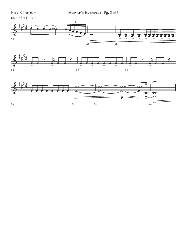 Heaven's Heartbeat (Choral Anthem SATB) Bass Clarinet (Lifeway Choral / Arr. Kent Hooper / Arr. Phillip Keveren)