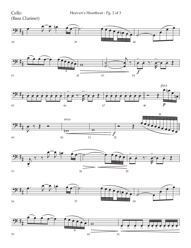 Heaven's Heartbeat (Choral Anthem SATB) Cello (Lifeway Choral / Arr. Kent Hooper / Arr. Phillip Keveren)