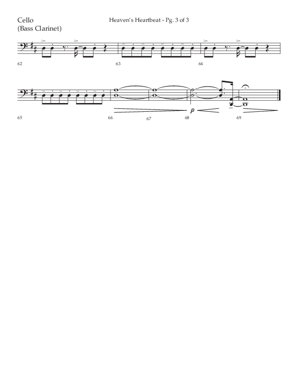 Heaven's Heartbeat (Choral Anthem SATB) Cello (Lifeway Choral / Arr. Kent Hooper / Arr. Phillip Keveren)