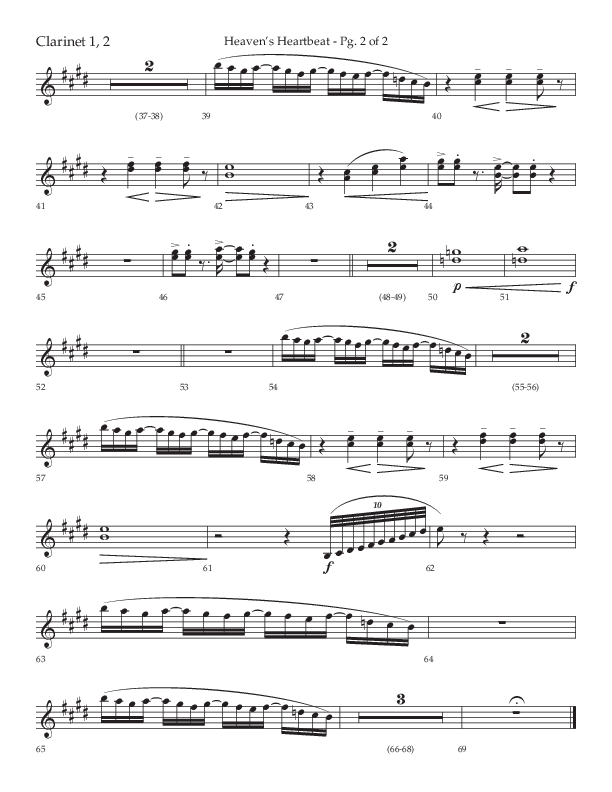Heaven's Heartbeat (Choral Anthem SATB) Clarinet 1/2 (Lifeway Choral / Arr. Kent Hooper / Arr. Phillip Keveren)