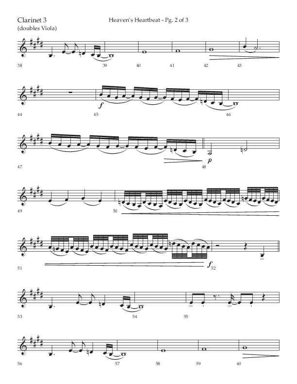 Heaven's Heartbeat (Choral Anthem SATB) Clarinet 3 (Lifeway Choral / Arr. Kent Hooper / Arr. Phillip Keveren)