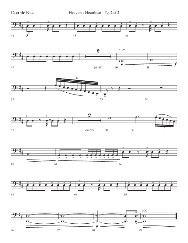 Heaven's Heartbeat (Choral Anthem SATB) Double Bass (Lifeway Choral / Arr. Kent Hooper / Arr. Phillip Keveren)