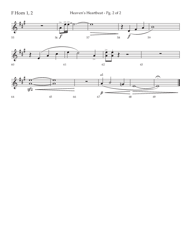 Heaven's Heartbeat (Choral Anthem SATB) French Horn 1/2 (Lifeway Choral / Arr. Kent Hooper / Arr. Phillip Keveren)