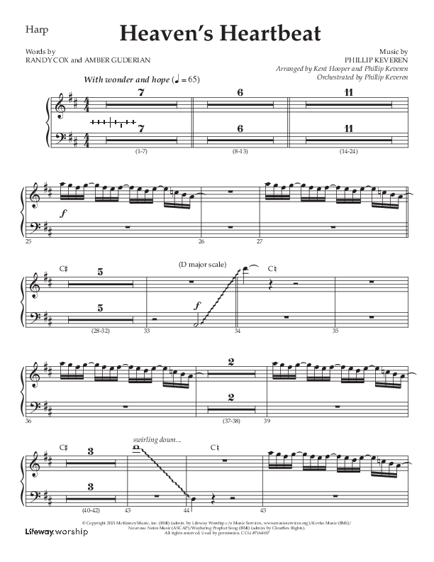 Heaven's Heartbeat (Choral Anthem SATB) Harp (Lifeway Choral / Arr. Kent Hooper / Arr. Phillip Keveren)