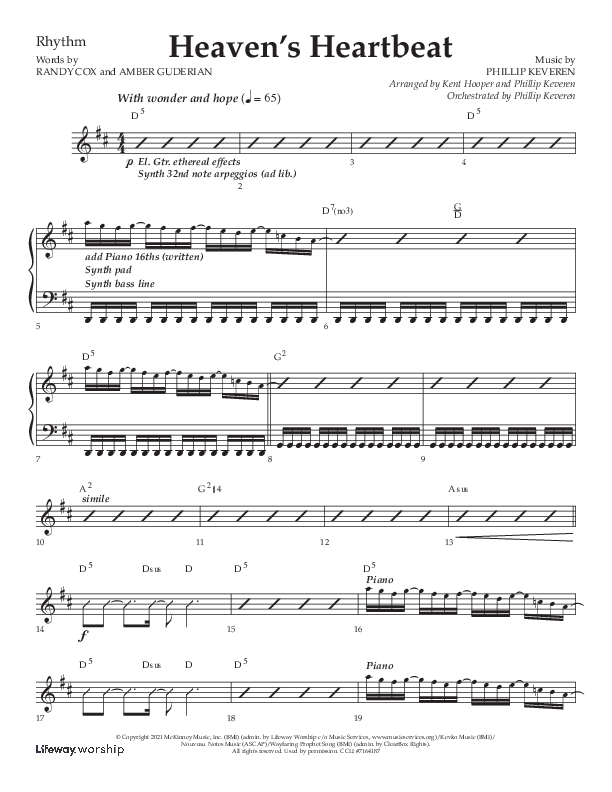 Heaven's Heartbeat (Choral Anthem SATB) Lead Melody & Rhythm (Lifeway Choral / Arr. Kent Hooper / Arr. Phillip Keveren)