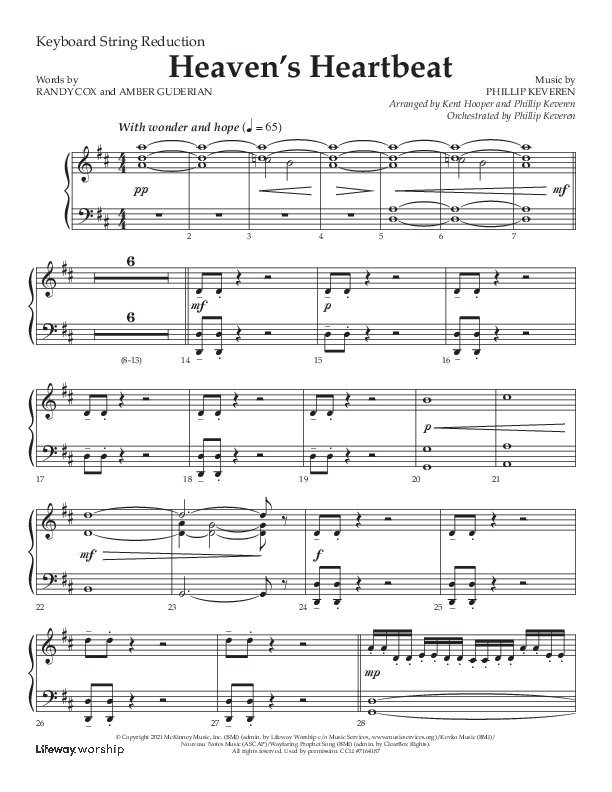 Heaven's Heartbeat (Choral Anthem SATB) String Reduction (Lifeway Choral / Arr. Kent Hooper / Arr. Phillip Keveren)
