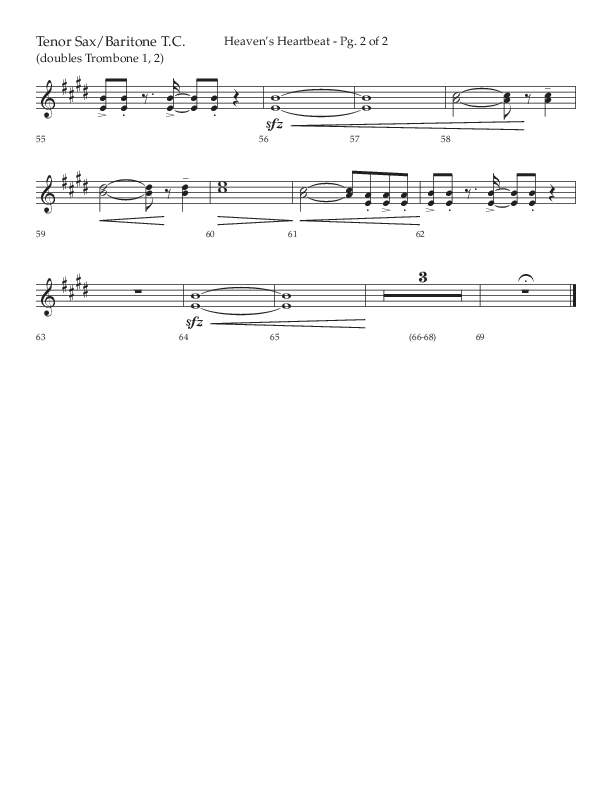 Heaven's Heartbeat (Choral Anthem SATB) Tenor Sax/Baritone T.C. (Lifeway Choral / Arr. Kent Hooper / Arr. Phillip Keveren)