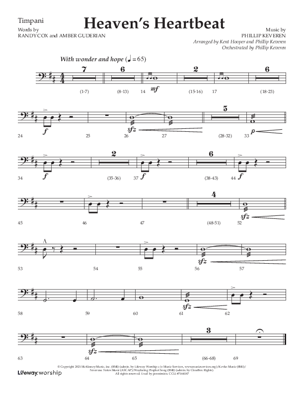 Heaven's Heartbeat (Choral Anthem SATB) Timpani (Lifeway Choral / Arr. Kent Hooper / Arr. Phillip Keveren)