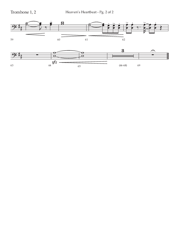 Heaven's Heartbeat (Choral Anthem SATB) Trombone 1/2 (Lifeway Choral / Arr. Kent Hooper / Arr. Phillip Keveren)