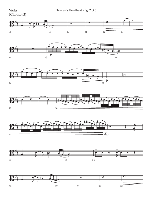 Heaven's Heartbeat (Choral Anthem SATB) Viola (Lifeway Choral / Arr. Kent Hooper / Arr. Phillip Keveren)