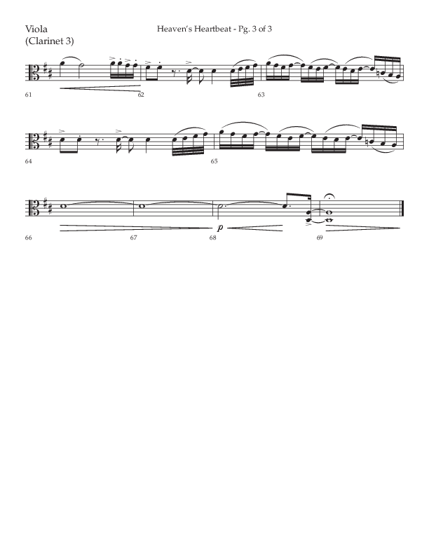 Heaven's Heartbeat (Choral Anthem SATB) Viola (Lifeway Choral / Arr. Kent Hooper / Arr. Phillip Keveren)