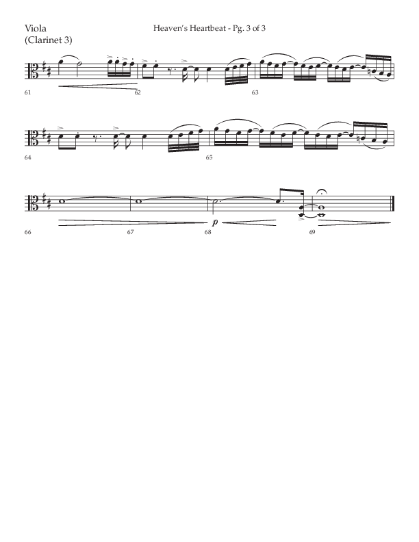 Heaven's Heartbeat (Choral Anthem SATB) Viola (Lifeway Choral / Arr. Kent Hooper / Arr. Phillip Keveren)