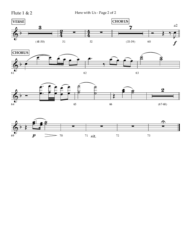 Here With Us (Choral Anthem SATB) Flute 1/2 (Lifeway Choral / Arr. Travis Cottrell)