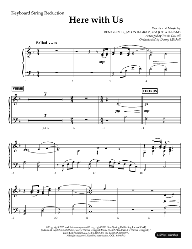 Here With Us (Choral Anthem SATB) String Reduction (Lifeway Choral / Arr. Travis Cottrell)