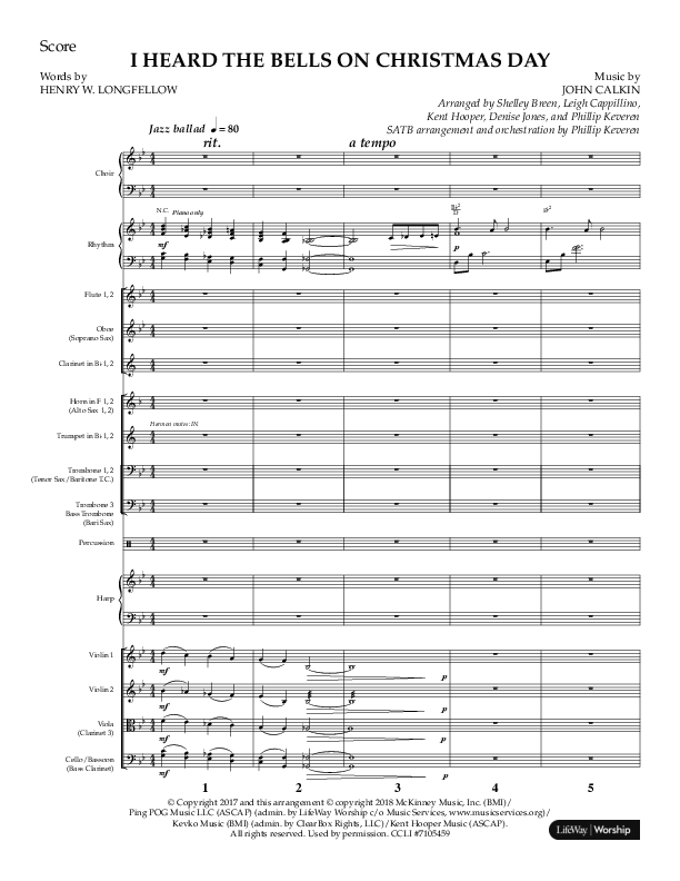 I Heard The Bells On Christmas Day (Choral Anthem SATB) Conductor's Score (Lifeway Choral)