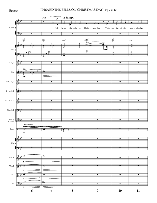 I Heard The Bells On Christmas Day (Choral Anthem SATB) Orchestration (Lifeway Choral)