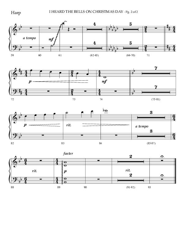 I Heard The Bells On Christmas Day (Choral Anthem SATB) Harp (Lifeway Choral)