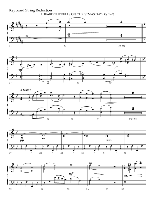 I Heard The Bells On Christmas Day (Choral Anthem SATB) String Reduction (Lifeway Choral)
