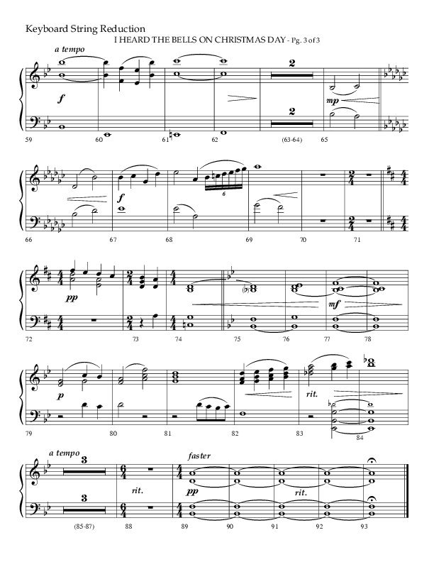 I Heard The Bells On Christmas Day (Choral Anthem SATB) String Reduction (Lifeway Choral)
