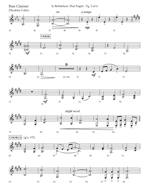 In Bethlehem That Night (Choral Anthem SATB) Bass Clarinet (Arr. Russell Mauldin / Lifeway Choral)