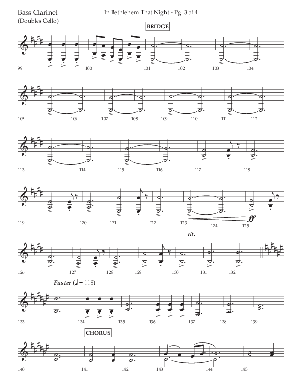 In Bethlehem That Night (Choral Anthem SATB) Bass Clarinet (Arr. Russell Mauldin / Lifeway Choral)