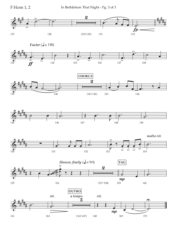 In Bethlehem That Night (Choral Anthem SATB) French Horn 1/2 (Arr. Russell Mauldin / Lifeway Choral)