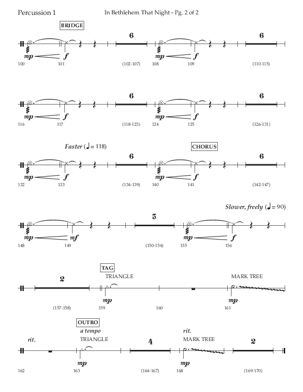 In Bethlehem That Night (Choral Anthem SATB) Percussion 1/2 (Arr. Russell Mauldin / Lifeway Choral)