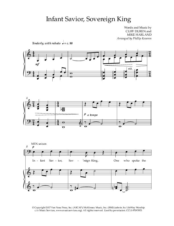 Infant Savior Sovereign King (Choral Anthem SATB) Anthem (SATB/Piano) (Arr. Phillip Keveren / Lifeway Choral)