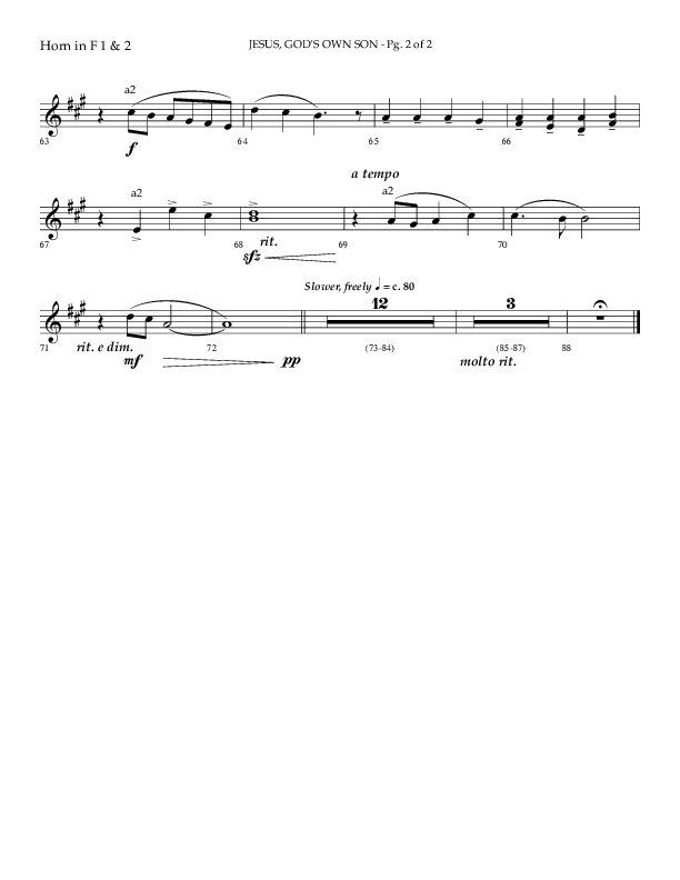Jesus God's Own Son (Choral Anthem SATB) French Horn 1/2 (Arr. Phillip Keveren / Lifeway Choral)