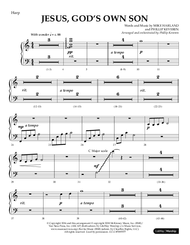 Jesus God's Own Son (Choral Anthem SATB) Harp (Arr. Phillip Keveren / Lifeway Choral)