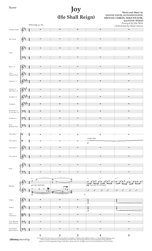 Joy (He Shall Reign) (Choral Anthem SATB) Conductor's Score (Arr. John Bolin / Lifeway Choral)