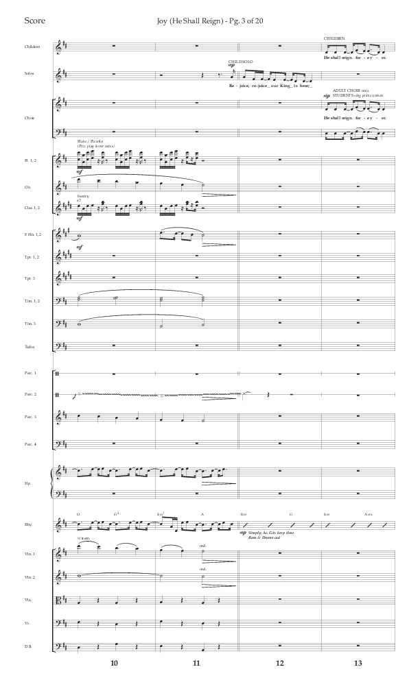Joy (He Shall Reign) (Choral Anthem SATB) Orchestration (Arr. John Bolin / Lifeway Choral)