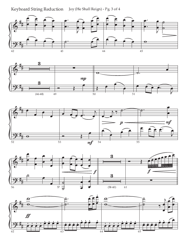 Joy (He Shall Reign) (Choral Anthem SATB) String Reduction (Arr. John Bolin / Lifeway Choral)
