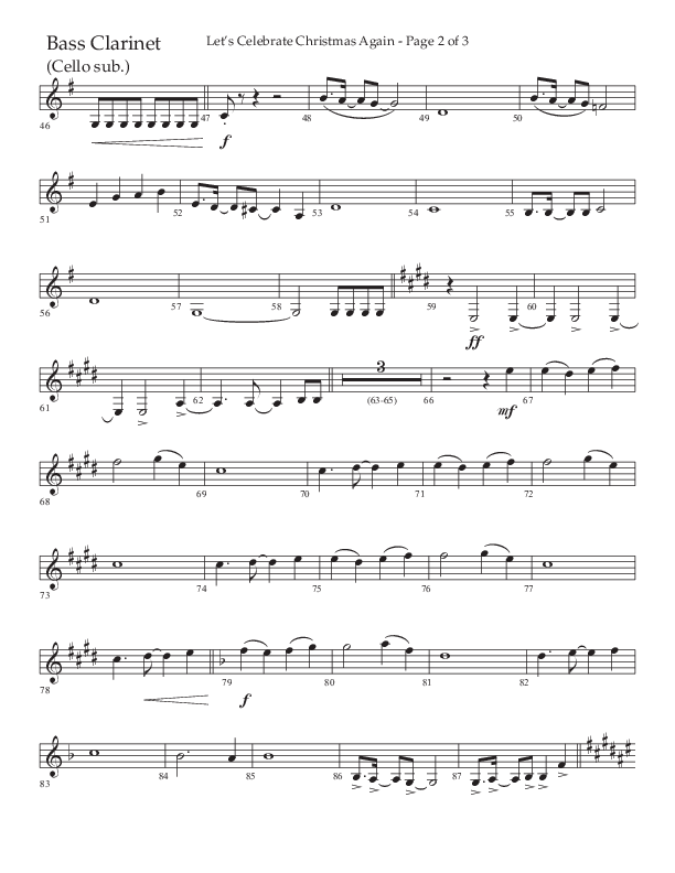 Let's Celebrate Christmas Again (Choral Anthem SATB) Bass Clarinet (Arr. John Bolin / Lifeway Choral)