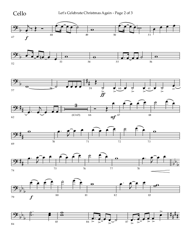 Let's Celebrate Christmas Again (Choral Anthem SATB) Cello (Arr. John Bolin / Lifeway Choral)