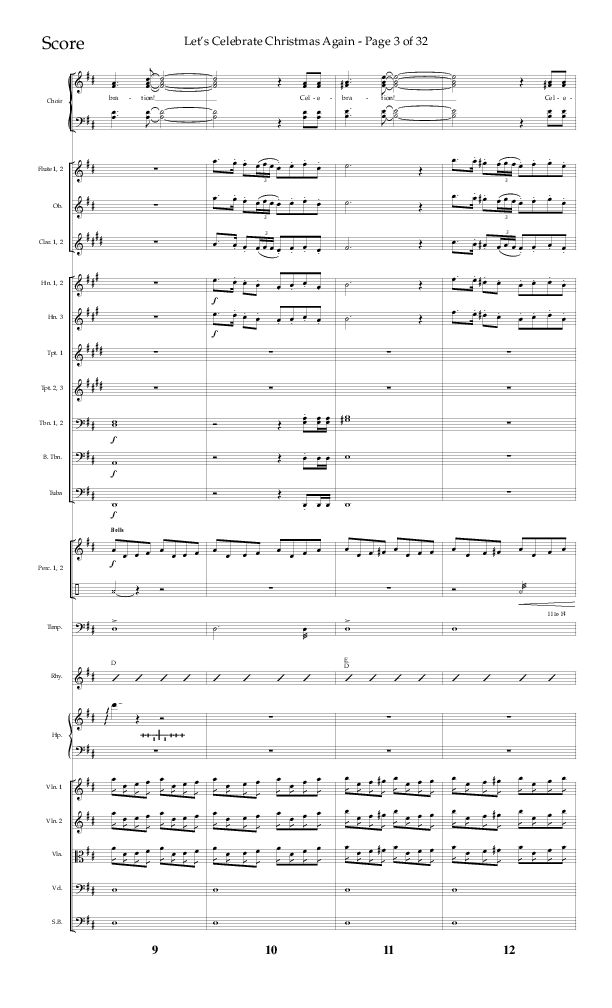 Let's Celebrate Christmas Again (Choral Anthem SATB) Orchestration (Arr. John Bolin / Lifeway Choral)