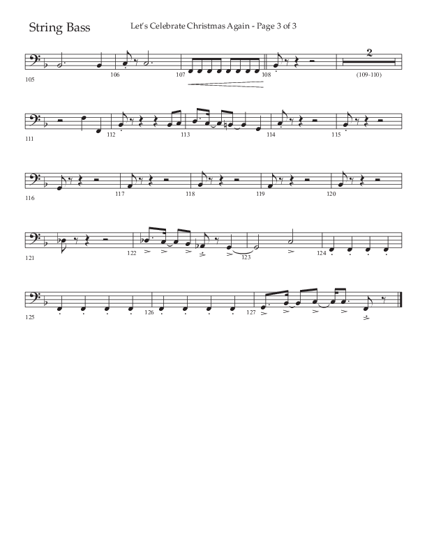 Let's Celebrate Christmas Again (Choral Anthem SATB) String Bass (Arr. John Bolin / Lifeway Choral)