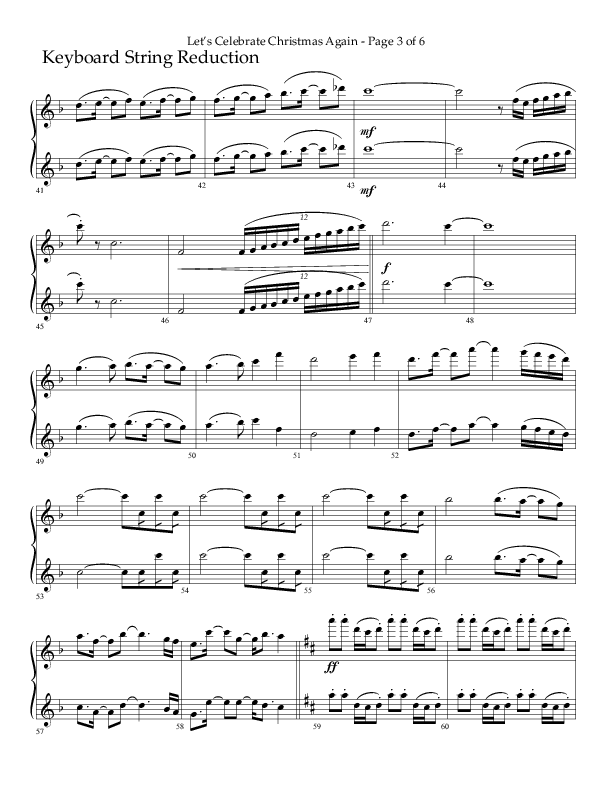 Let's Celebrate Christmas Again (Choral Anthem SATB) String Reduction (Arr. John Bolin / Lifeway Choral)