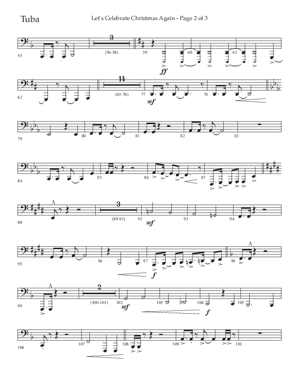 Let's Celebrate Christmas Again (Choral Anthem SATB) Tuba (Arr. John Bolin / Lifeway Choral)