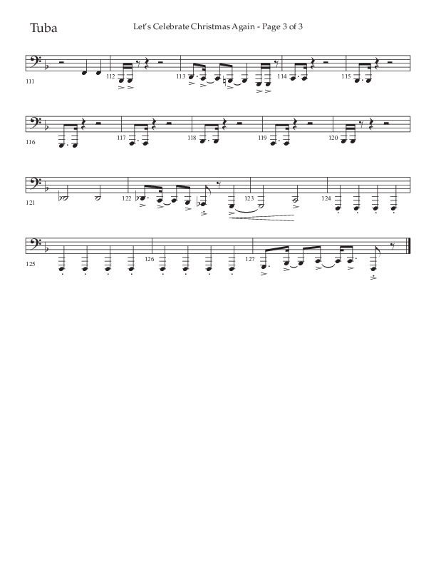 Let's Celebrate Christmas Again (Choral Anthem SATB) Tuba (Arr. John Bolin / Lifeway Choral)