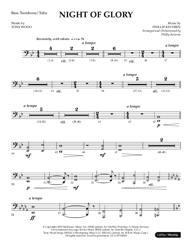 Night of Glory (Choral Anthem SATB) Orchestration (Arr. Phillip Keveren / Lifeway Choral)