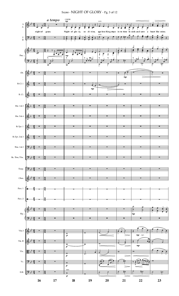 Night of Glory (Choral Anthem SATB) Conductor's Score (Arr. Phillip Keveren / Lifeway Choral)