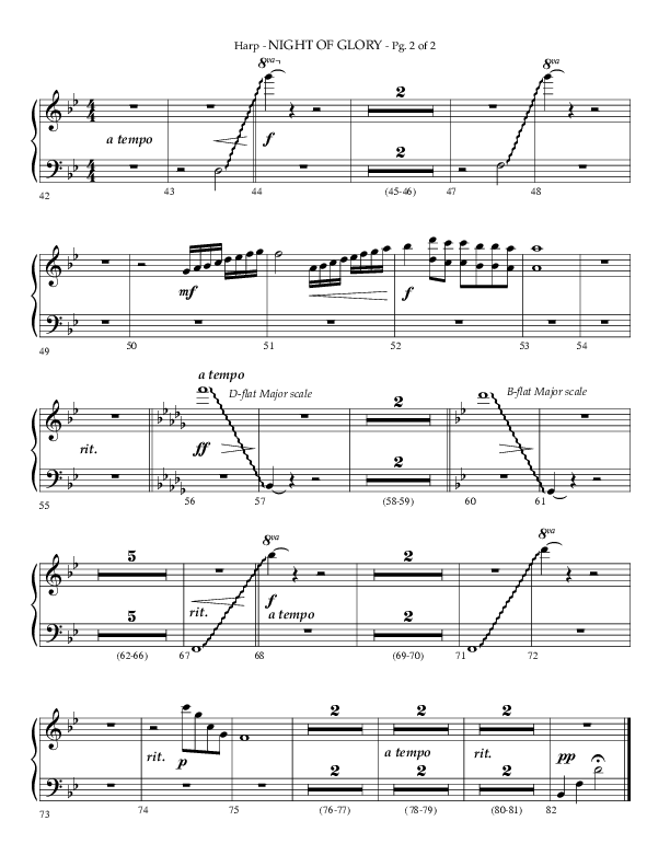 Night of Glory (Choral Anthem SATB) Harp (Arr. Phillip Keveren / Lifeway Choral)