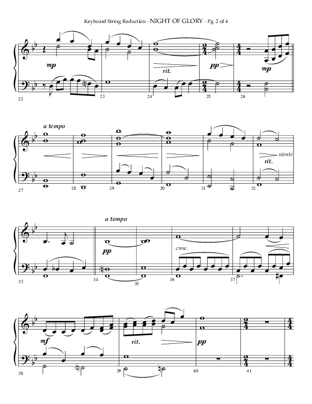 Night of Glory (Choral Anthem SATB) String Reduction (Arr. Phillip Keveren / Lifeway Choral)