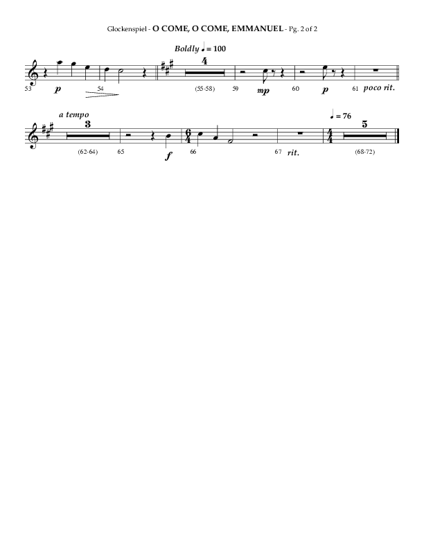 O Come O Come Emmanuel with Le Carnaval Des Animaux No. 7 (Choral Anthem SATB) Glockenspiel (Arr. Phillip Keveren / Lifeway Choral)