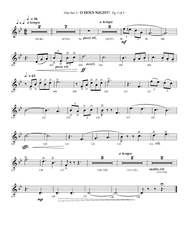 O Holy Night (Choral Anthem SATB) Alto Sax (Arr. Phillip Keveren / Lifeway Choral)