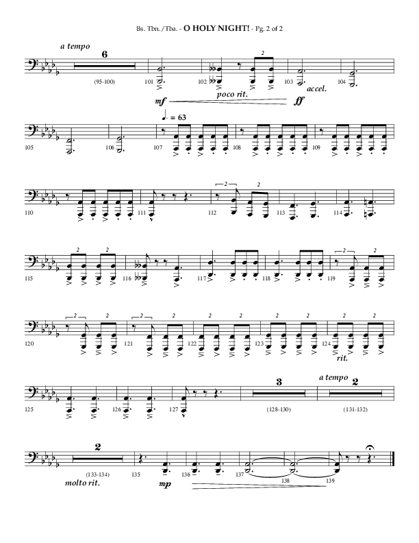 O Holy Night (Choral Anthem SATB) Bass Trombone, Tuba (Arr. Phillip Keveren / Lifeway Choral)